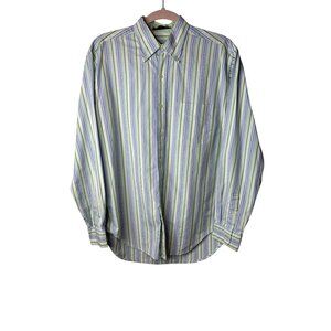 Vintage Palm Beach Collection Men's 2-Ply Cotton Striped Button-Down Shirt Sz M